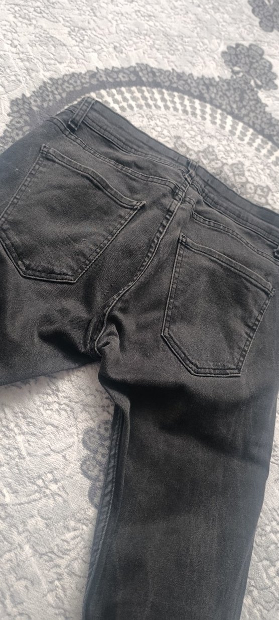 Gri Yırtık Detaylı pantolon - Görsel 2