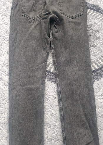 Gri Yırtık Düğmeli erkek Kot Pantolon - Görsel 2