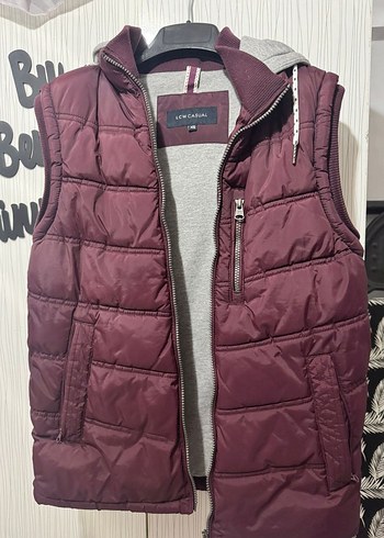 Bordo Fermuarlı Erkek için kolsuz Yelek
