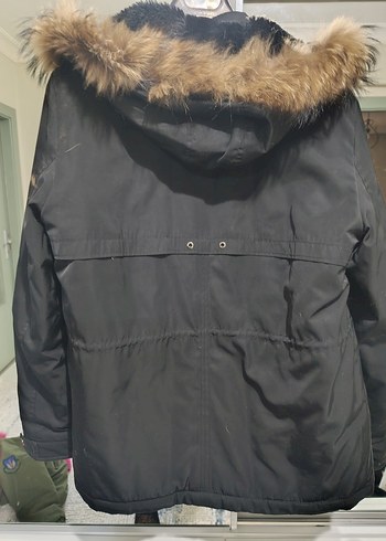 Siyah Kürklü Midi Kışlık Kadın Mont - Görsel 3