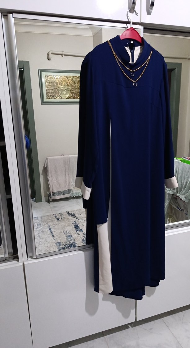 Zincir Detaylı Lacivert Uzun Kadın Tunik - Görsel 2