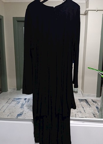 Siyah Drapeli Uzun Kollu Gotik Elbise - Görsel 2