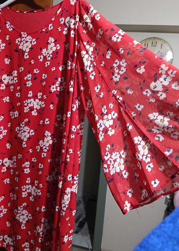 Renkli Çiçek Desenli Uzun Kollu Bohem Tunik - Görsel 3