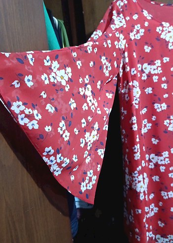 Renkli Çiçek Desenli Uzun Kollu Bohem Tunik - Görsel 2