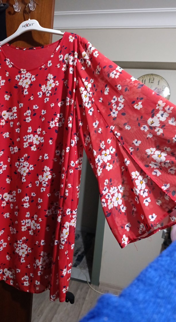 Renkli Çiçek Desenli Uzun Kollu Bohem Tunik - Görsel 3