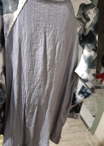 Gri Midi Uzun Kollu Fermuarlı Ceket - Görsel 3