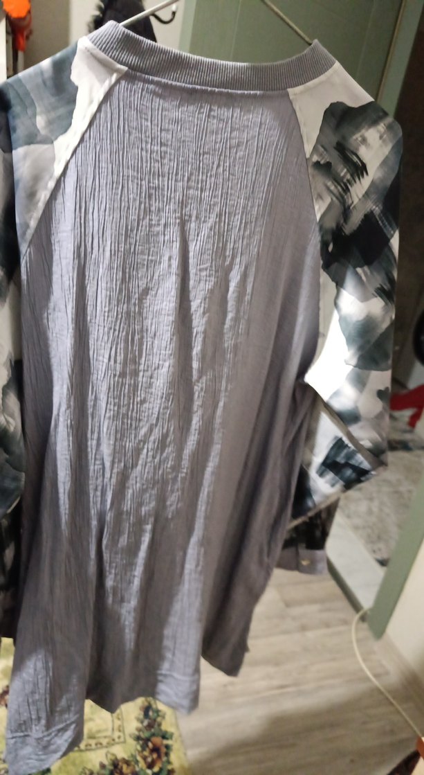 Gri Midi Uzun Kollu Fermuarlı Ceket - Görsel 3