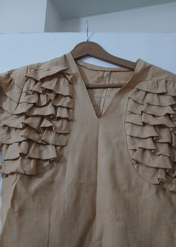 Bej Pliseli Uzun - Görsel 2