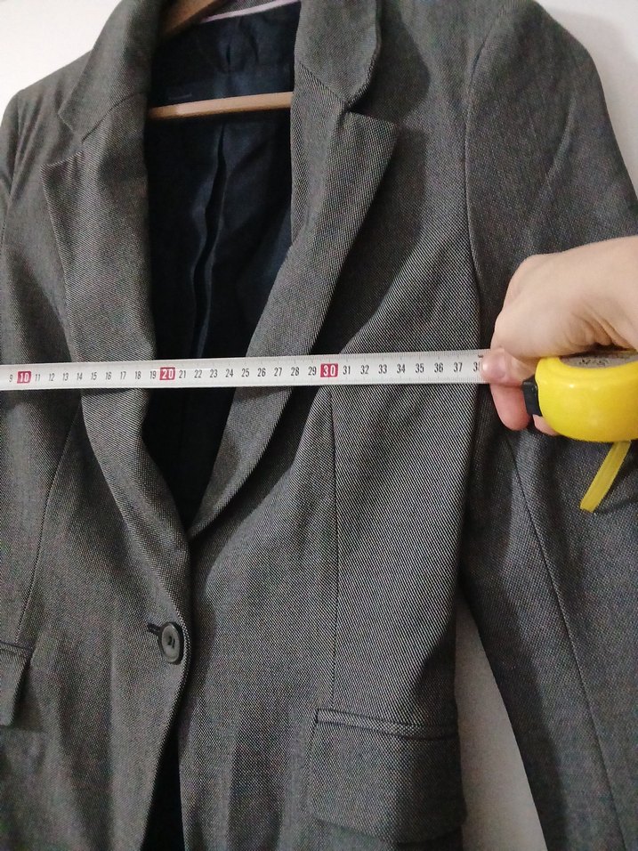 Gri Düğmeli Kadın Blazer Ceket - Görsel 3