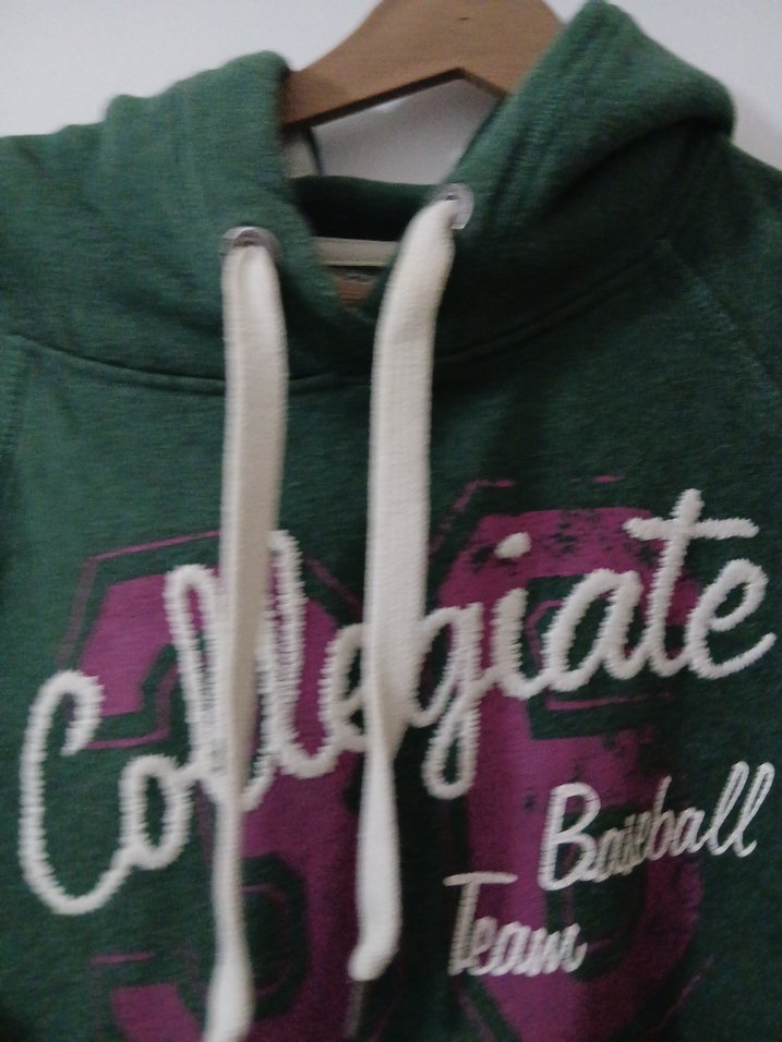 Yeşil Kapüşonlu Baskılı Sweatshirt - Görsel 2