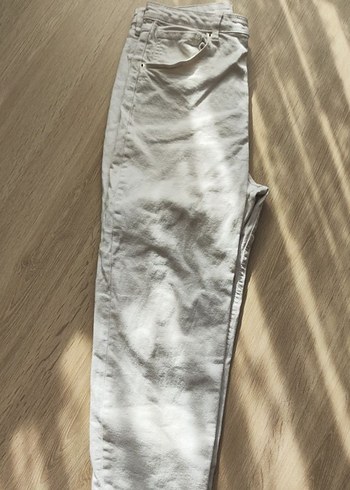 Bershka Beyaz Kot Pantolon - Görsel 3