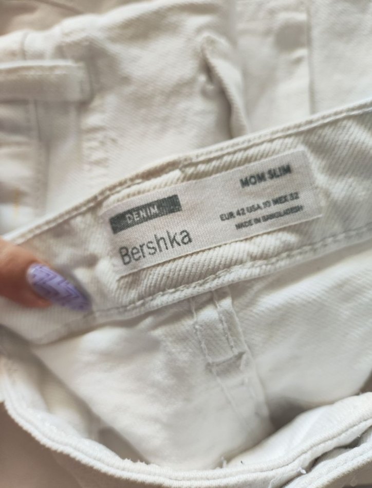 Bershka Beyaz Kot Pantolon - Görsel 2