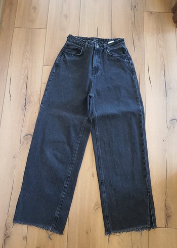 Gri Bol Kesim Denim Kadın Jean