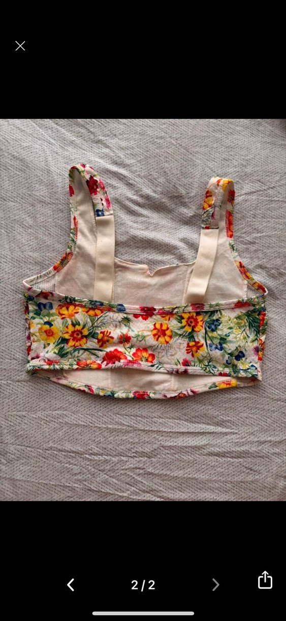 Çiçek Desenli Büstiyer - Görsel 2
