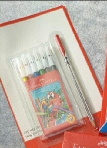 Faber Castell 6 lı keçeli kalem ve kurşun kalem hediyeli 