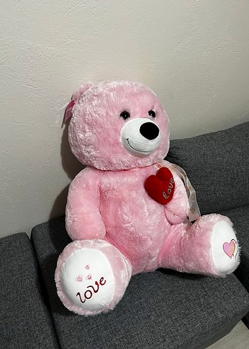  Beden Renk Pembe Peluş Ayıcık - Love Temalı