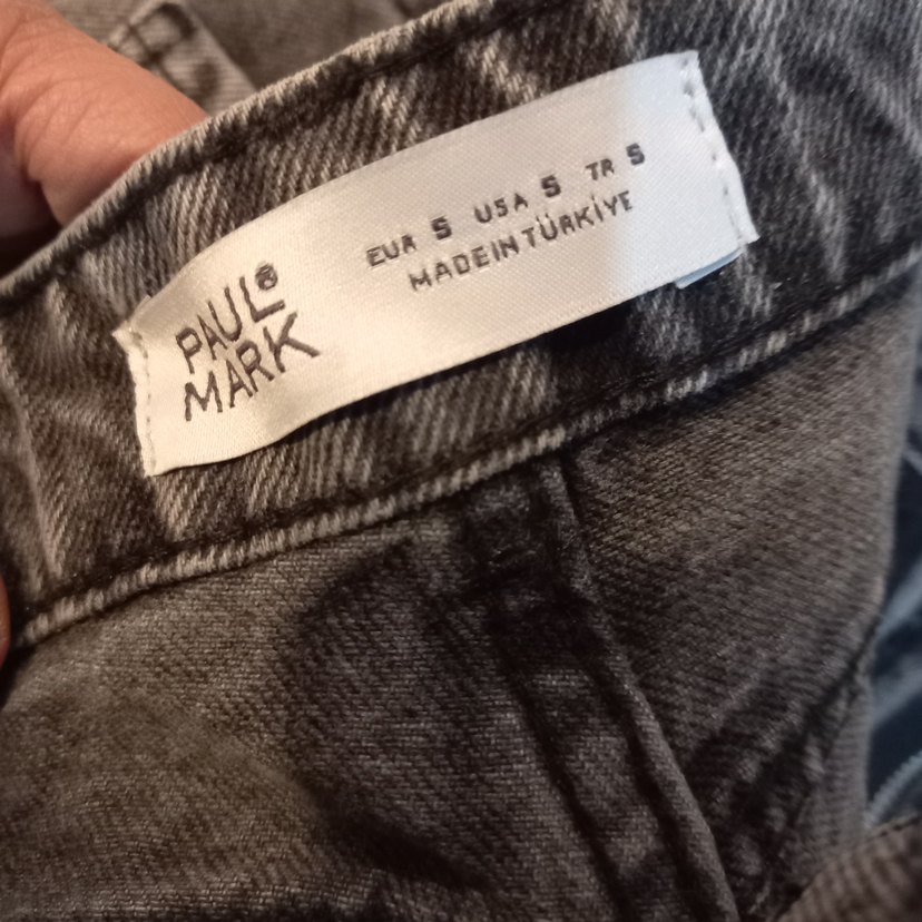 Taşlı gri mom jeans - Görsel 4