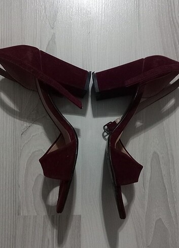 Bordo topuklu sandalet  - Görsel 2