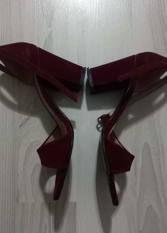 Bordo topuklu sandalet  - Görsel 2