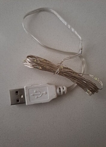  Beden 1 adet 5 metre USB uçlu beyaz led ışık
