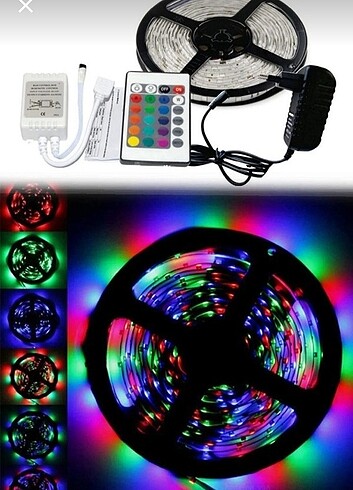 5 mt uzaktan Kumandalı Rgb led Şerit 10 mt usb