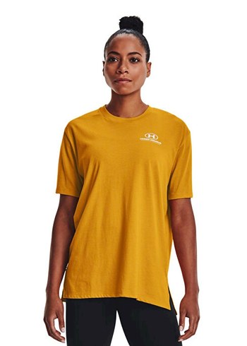 Sarı Spor Tişört Kadın Oversize - Görsel 2