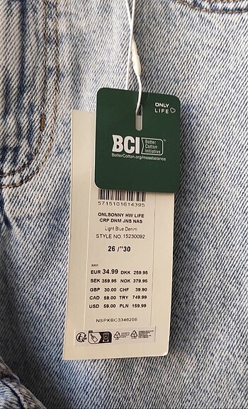 26 Beden mavi Renk Bayan jean