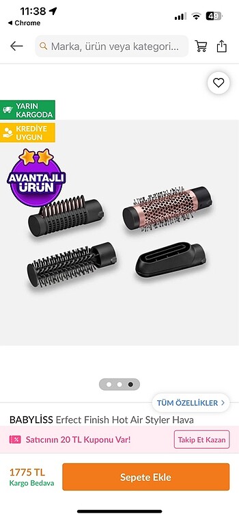 Babyliss saç şekillendirici seti