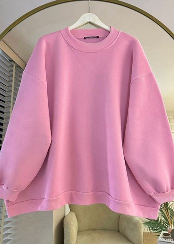 Pembe Oversize Kadın Sweatshirt