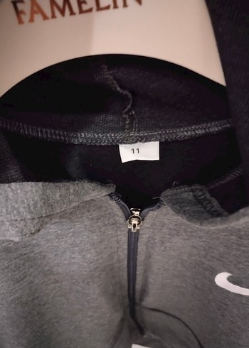 Diğer Gri Kapüşonlu Fermuarlı Erkek Sweatshirt