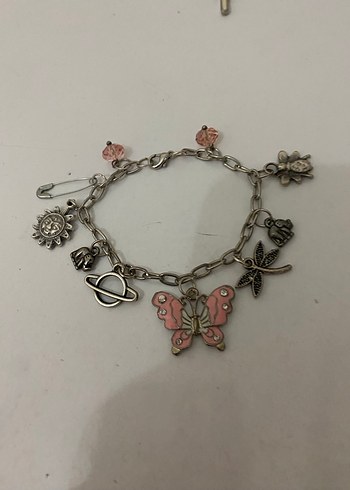 Pembe Zincir Detaylı Bohem Bileklik - Görsel 2