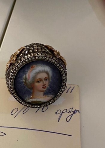 155 Bin TL Altın  Vintage pırlanta ve inci  İşlemeli yüzük - Görsel 3