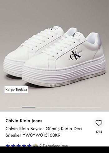37 Beden Calvin Klein Deri Sneaker Ayakkabı