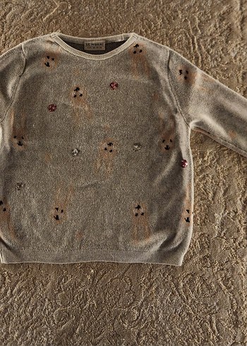 5-6 yaş LCW gri baskılı pullu kız çocuk kazak - Görsel 2