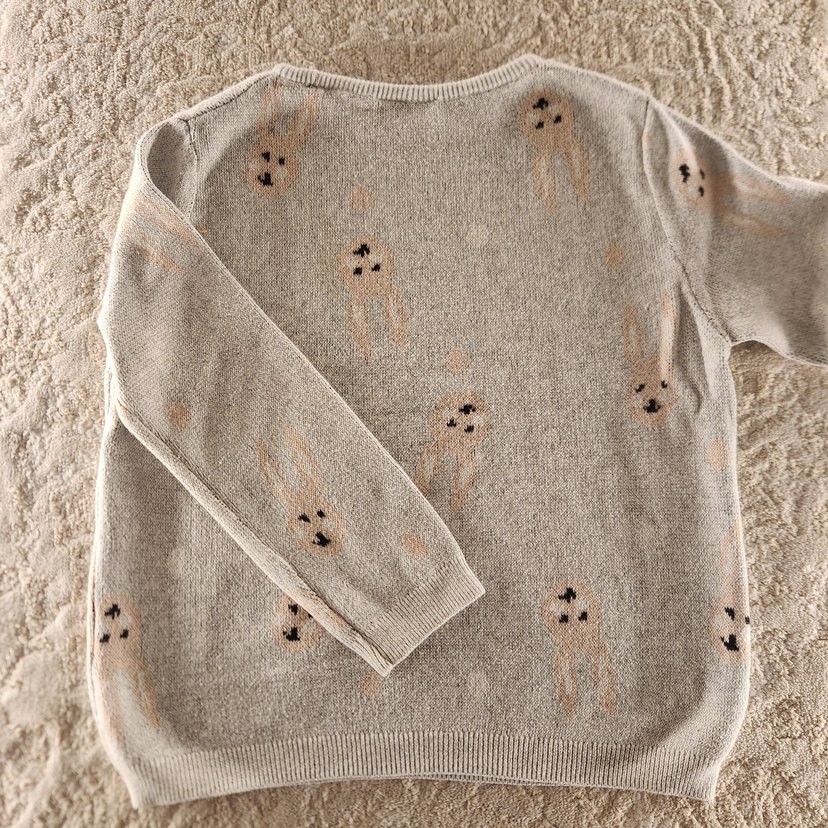 5-6 yaş LCW gri baskılı pullu kız çocuk kazak - Görsel 3