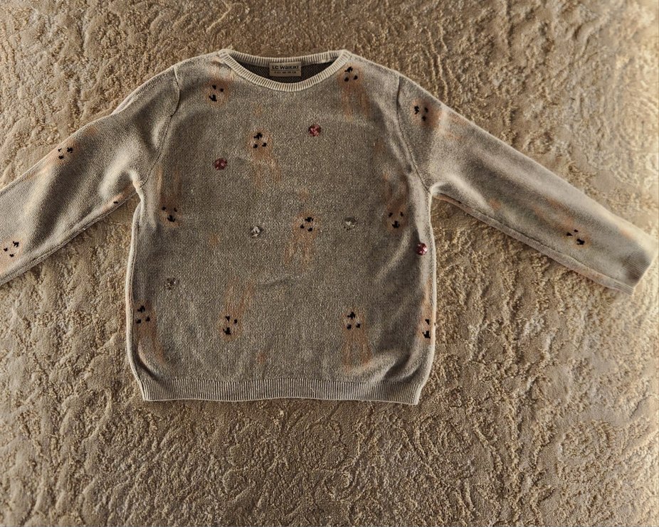 5-6 yaş LCW gri baskılı pullu kız çocuk kazak - Görsel 2