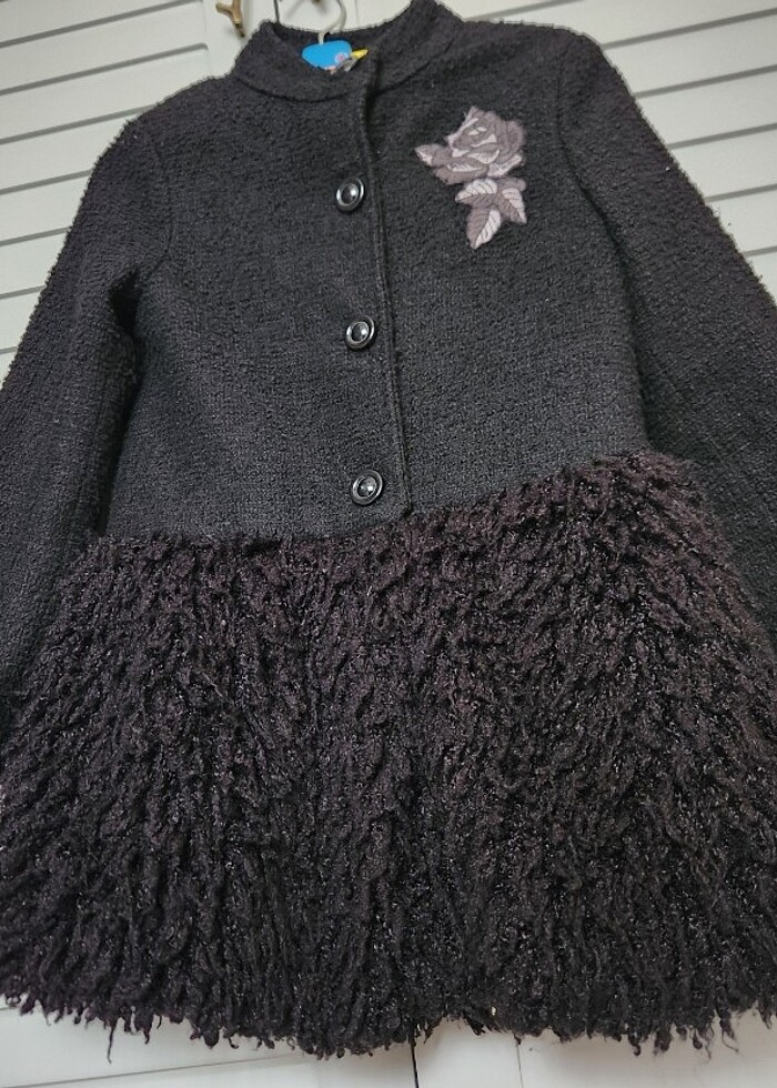 7 8 yaş Panço kız çocuk kaban mont - Görsel 4