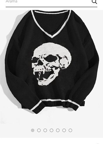 siyah skull triko kazak 