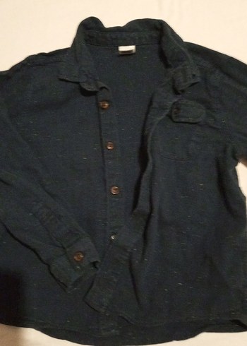 Erkek Çocuk Koyu Mavi Denim Gömlek