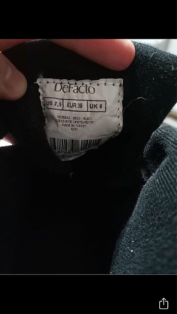 39 Beden siyah Renk Kışlık bot