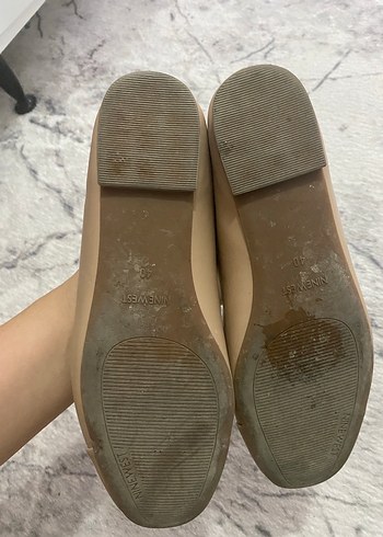 Nine West Nine West Bej Kadın Blok Topuklu Babet