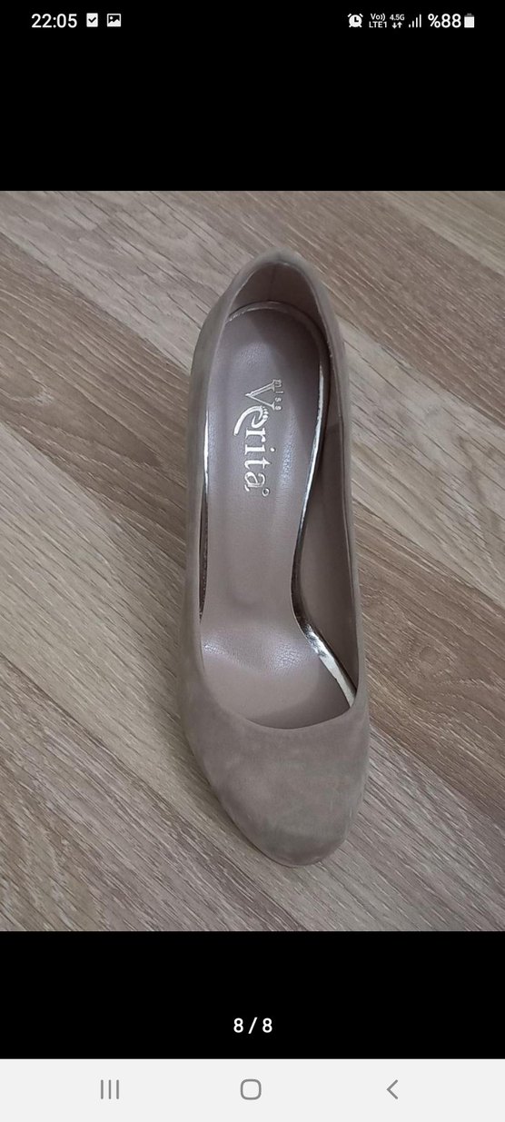 Diger Bej Süet Platform Topuklu Kadın Ayakkabı - Görsel 2