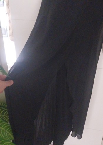 Siyah Uzun Kollu sifon detaylı tulum - Görsel 2