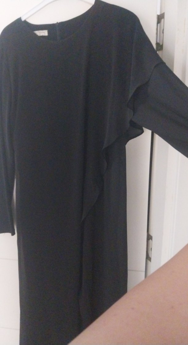 Siyah Uzun Kollu sifon detaylı tulum - Görsel 3