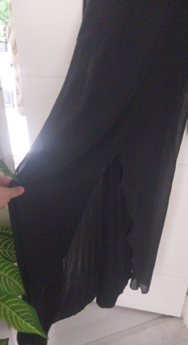 Siyah Uzun Kollu sifon detaylı tulum - Görsel 2