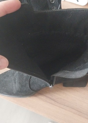 Siyah Süet Topuklu bagcikli bot - Görsel 7