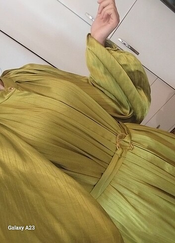 Yagyesili elbise - Görsel 4