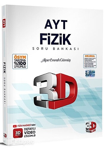 3D AYT Fizik Soru Bankası Test Kitabı