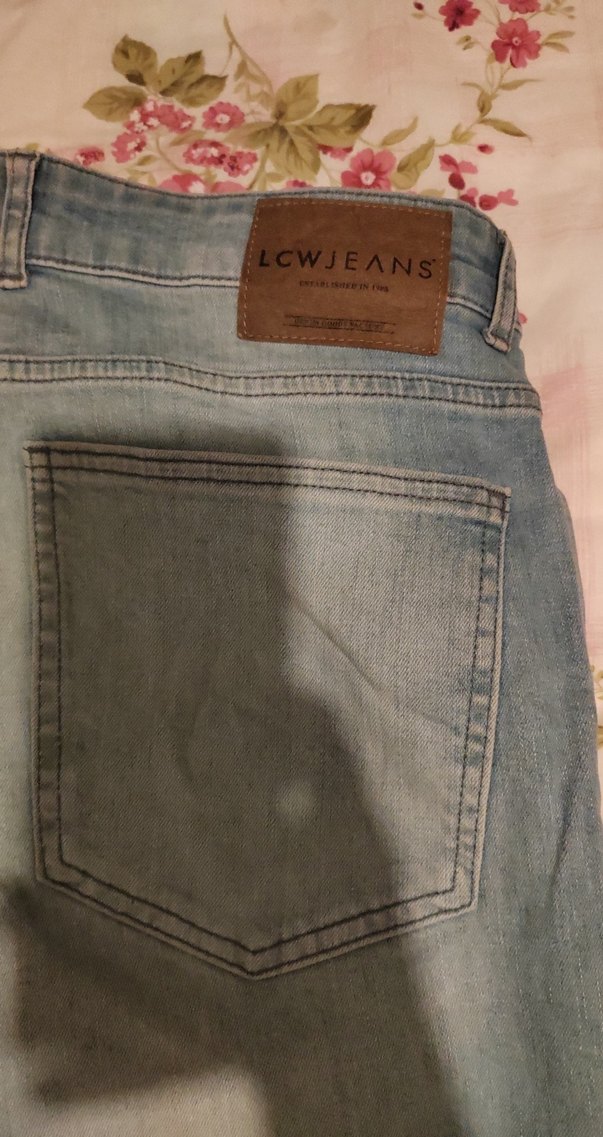 Gri Düğmeli Rahat Kesim Midi Kot Pantolon - Görsel 2