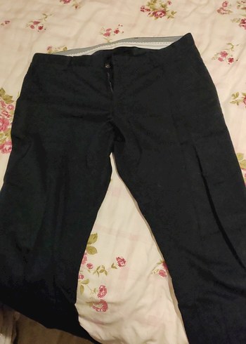 Siyah Rahat Kesim erkek Kumaş Pantolon - Görsel 2